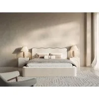 Selsey Polsterbett DUNEY, Polsterbett Samt/Strukturstoff, geschwungenes Kopfteil 140–180x200