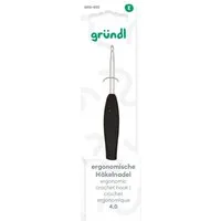 Gründl Bastelnaturmaterial Gründl Ergonomische Häkelnadel 4 mm schwarz