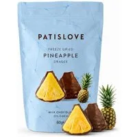 PATISLOVE Schokolade Ananas-Dragees Vollmilchüberzug, gefriergetrocknet, Fruchtsnack, 1 x 60 g, (60 g), mit gefriergetrockneter Ananas, ohne Farbstoffe