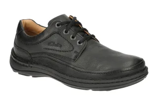 Clarks Nature Three Herrenschuhe 20339008 7 Schwarz Leder Schn?r Halbschuhe