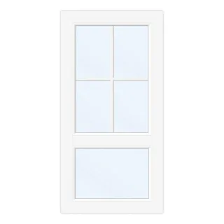 Fenster mit Unterlicht und Sprossen, PVC, Ideal 4000, Weiß, 510x1010 mm, festverglast, individuell konfigurieren