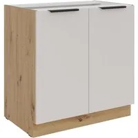 Küchen-Preisbombe Unterschrank 80 cm Küche SOLANO Kaschmir beige Küchenzeile Küchenblock Einbauküche