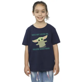 Star Wars - "The Mandalorian Does Not Listen" T-Shirt für Mädchen (Marineblau)