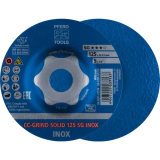 PFERD TOOLS CC-GRIND-SOLID Schleifscheibe Leistungslinie SG INOX für Edelstahl - 64186125
