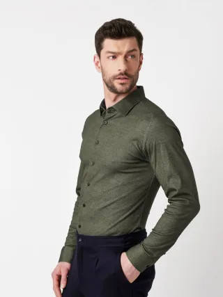 DESOTO - Casual Kent 1/1 green twill - Gr. - M