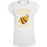 Youth Designz Print-Shirt "Optimismus Sumsi Mit Po" Damen T-Shirt mit lustigem Spruch für Frauen Statement Geschenk Print Fun Spaß