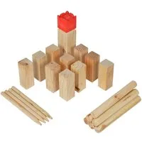 Ocean5 Spiel Wurfspiel Kubb in verschiedenen Größen, Familienspiel, Wikinger Spiel - Wurfspiel mit Teams