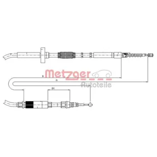 Metzger Handbremsseil hinten Audi A4 B5
