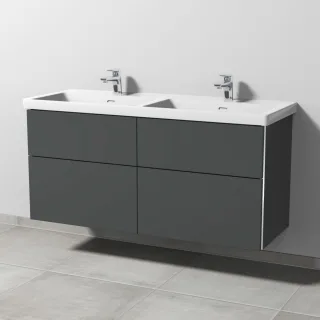 Sanipa 3way Waschtischunterbau zu Villeroy & Boch Subway 3.0 Waschtisch mit 4 Auszügen, Anthrazit-Ma BR85122