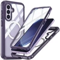 Wigento Handyhülle MagSafe für Samsung Galaxy A57 / A37 5G 360 Grad Hybrid Bumper Lila 6,7 Zoll, Full Body, MagSafe-Unterstützung, präzise Passform