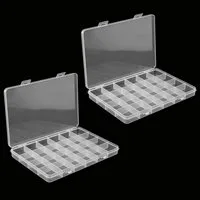 FELIXLEO Aufbewahrungsbox 2 Stk Sortierboxen für Kleinteile Kunststoff Organizer 24 Fächer