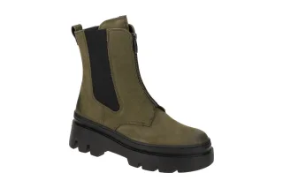 Paul Green Damen Stiefeletten 8030-02x Military Green Chelsea Boots Absatz 2cm