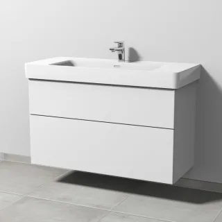 Sanipa 3way Waschtischunterbau zu Laufen Pro S Waschtisch mit 2 Auszügen, Weiß-Soft SM77043
