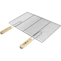 ECD Germany Grillrost Grill aus Edelstahl mit abnehmbaren Griffen robust & rostfrei für BBQ, Grillplatte 54x34cm Rechteckig für Gasgrill Holzkohlegrill Feuerstelle