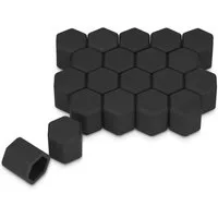 kwmobile Muttern 20x Abdeckung für 17 mm Radmuttern Auto Rad Schraube, (1-St), Radschrauben Cover - Mutter Kappen in Schwarz