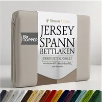 Strauss Home Spannbettlaken Premium Topper Spannbettlaken 150GSM für Matratzen-Topper 10cm Höhe, Gummizug: Rundumgummi, für Topper mit einer Höhe von 10cm, OEKO-TEX zertifiziert