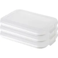 Engelland Frischhaltedose Aufschnittdosen für den Kühlschrank, Aufschnittboxen, PP-Kunststoff, BPA-frei, (Vorteils-Set, 3-tlg., mit transparentem Deckel), stapelbar, platzsparend, Ordnung im Kühlschrank, Organizer, Stapelbox