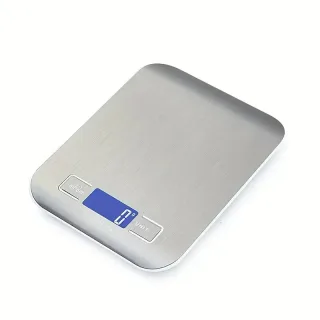 5kg Portable Kitchen Scale Coffee Scale Electronic Stainless Steel Surface LCD Backlit Food Weighing Tool for Precise Me