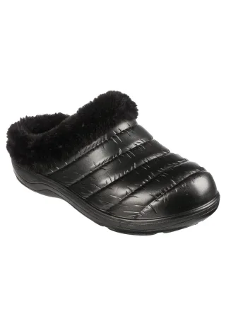 Skechers Damen Cozy Camper Glamping Hausschuhe Pantoffeln gefüttert 111356 schwa...