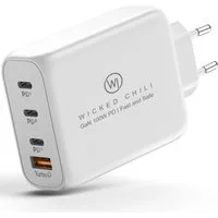 Wicked Chili 100W GaN III USB-C Ladegerät Netzteil iPhone iPad Steckernetzteil (mit USB-A / USB-C Fast Charge GaN III)