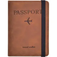 Diwzbyn Geldbörse Reisepasshülle mit RFID-Blocker,Passport Holder für Damen Herren, reisemappe für reisedokumente,ausweistasche Reise dokumente
