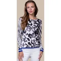 Passioni Strickpullover mit Animal-Mustermix