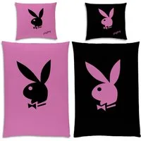 BERONAGE Wendebettwäsche Playboy Bunny Bettwäsche Linon / Renforcé, 100% Baumwolle, 2 teilig, 135x200 + 80x80 cm