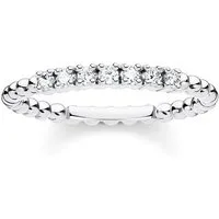 THOMAS SABO Fingerring Kugeln mit Steinen, mit Glas-Keramik Stein, Korund, Zirkonia (synth)