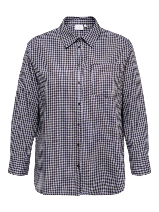 ONLY CARMAKOMA - CARSURANI L/S CHECK SHIRT WVN Coffee Bean - Gr. - 48