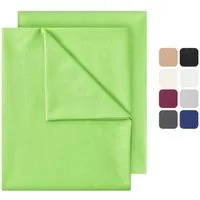 NatureMark Bettlaken 2er-Set klassisches Betttuch Haustuch, 100% Baumwolle, Gummizug: ohne, (2 Stück), Laken Haustuch, viele Größen und Farben, 180x275 cm, Apfel grün