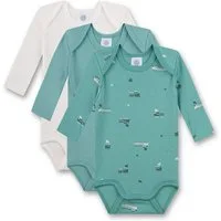 Sanetta Langarmbody Baby Langarmbody 3er-Pack aus Baumwolle mit Lokomotiv-Motiv