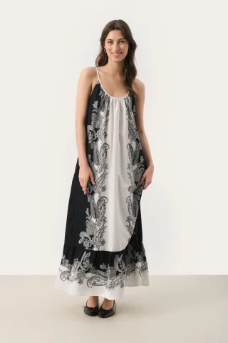 Kleid A-shape black multi