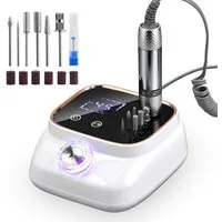 CkeyiN Pro Maniküre-Pediküre-Set Profi Nagelfräser 45000RPM,Fräser für Gelnägel, mit Lcd-Display,Nagelfeile Maniküre Pediküre Zubehör Set, für den Heimgebrauch und Nagelstudios