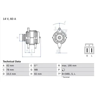 Bosch Lichtmaschine Nissan Pick 2,5