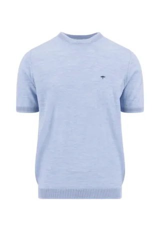 FYNCH-HATTON - Knitted T-Shirt, Merino air blue - Gr. - XL