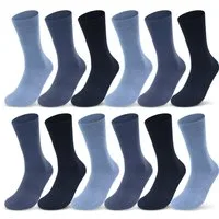 sockenkauf24 Basicsocken 6 oder 12 Paar Socken Damen & Herren Business Socken Baumwolle (Jeansmix, 12-Paar, 47-50) Komfortbund atmungsaktiv - Basicline 70203