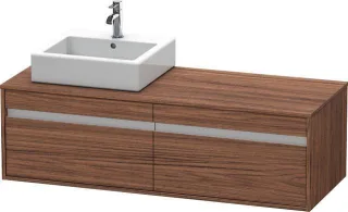 Duravit Ketho Konsolenwaschtischunterbau wandhängend Nussbaum dunkel Matt 1400x550x426 mm - KT6697L2 KT6697L2121