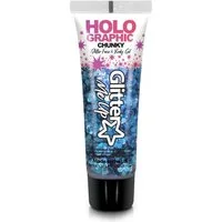 PaintGlow Theaterschminke Holographic Chunky Glitter Gel - Make-Up 12 ml, C