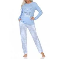 Normann Pyjama Normann Damen langarm Schlafanzug in Katzen Optik – auch in Übergröße