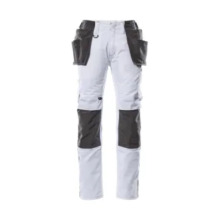 MASCOT Kassel Hose mit Hängetaschen UNIQUE Weiß / Dunkelanthrazit 43 - 17631-442-0618-82C43