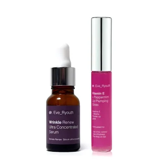 Wrinkle Renew Ultra Concentrated Serum 15ml + Vitamin E und Peppermint Lip Plumps 8ml