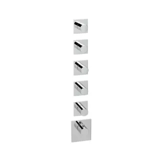 Herzbach Logic XL Fertigmontageset 11.525010.1.01 Universal-Thermostat-Modul, 6 eckige Armaturenblenden, chrom