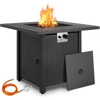 TLGREEN Feuerstelle Gas Feuertisch 28 Zoll / 30 Zoll Outdoor Gas Feuerstelle, (Terrasse Garten Heiztisch 14,5 kW Flüssiggas Gaskamin, mit Lavasteinen & Schutzhülle Witterungsbeständig)