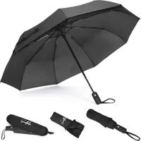 Sunflake Taschenregenschirm Faltbar & Sturmfest - Kompakt mit Doppeltem Dach - Automatik Öffnung