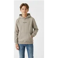 Name It Kapuzensweatshirt NKMBRODY LS NREG SWEAT WH BRU NOOS mit kleinem Logoprint