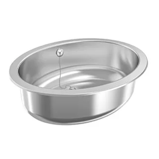 KWC Aquarotter Ovalbecken, RONDO, Edelstahl, hgl, 510x155x390 mm, Ül., Ab-u.Überlaufgarn., 360000975 3600009755