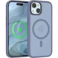 EAZY CASE Handyhülle Outdoor Case MagSafe Matt für Apple iPhone 15 6,1 Zoll, Backcover magnetisch Schutzhülle mit Kameraschutz mit MagSafe Hellblau