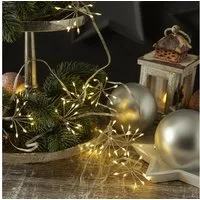 MARELIDA LED-Lichterkette Pusteblume Feuerwerk Blume 5 Blüten Deko Girlande 50LED L: 1m Timer, 50-flammig