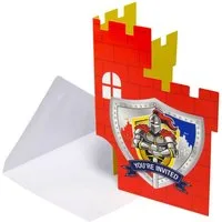 Folat Einladungskarten 8 Ritter Einladungskarten, Partydeko für Deine Ritter-Mottoparty zum Geburtstag!
