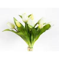 Kunstblume Tulpenbund Nature Real Touch 32x26cm mit 10 Blüten LM künstliche Tulpe, Seidenblumen Roß, Höhe 32 cm, Weiß